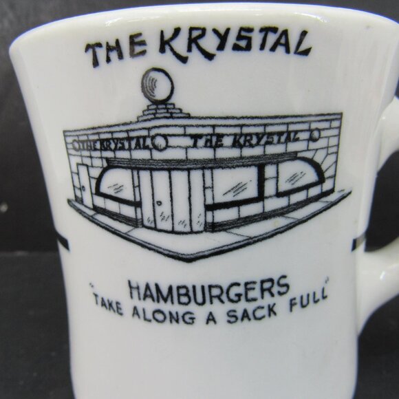 The Krystal Hamburgers White Vintage 8 Oz Mug Shenango China New Castle PA USA - Picture 2 of 8